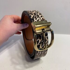 Torrid Size 4 Leopard Print Belt with Gold Buckle EUC